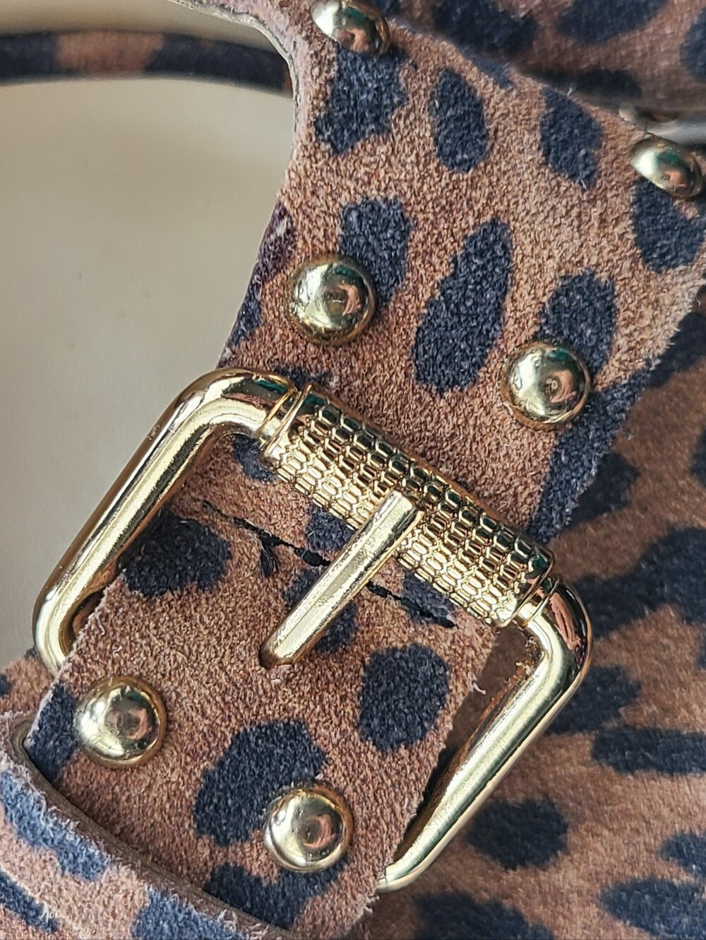 Jessica Simpson Tymina studded leopard print suede wedge sandals - Size 9 - Picture 4 of 16